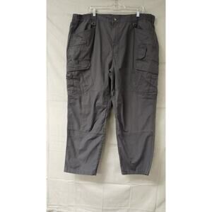 CQR Mens Pants Cargo Elastic Waistband Pockets Logo Tactical Gray 44W/30L